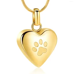 Pendant Necklaces IJD8455 Dog On My Heart Stainless Steel Cremation Jewelry For Ashes Loss Of Pet Keepsake Memorial Urn Necklace