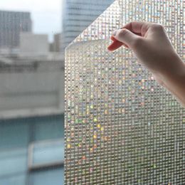 Window Stickers 3D Mosaic Decorative Film Designs Non-Adhesive Home Privacy Static Cling Stained Glass Sticker