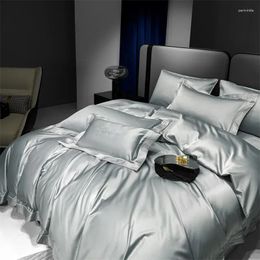Bedding Sets 2000TC Egyptian Cotton Set Luxury Jacquard Duvet Cover With Sheet Silver Grey Comforter Covers Pillowcases Bed Linen