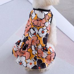 Dog Apparel Cute Big Flowers Dress Clothes Cosy Sleeveless Shirt Pet Sundress Princess Party Small Skirt Outfit
