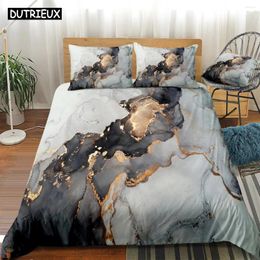 Bedding Sets Blue Marble Set Texture Duvet Cover Bed Linen Grey Boys Girls Home Textile Modern Bedclothes