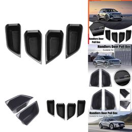 Upgrade New for 2020 Audi Q4 E-tron 4pcs/set ABS Styling Inner Door Armrest Storage Box Car Interior Modification Accessories Black