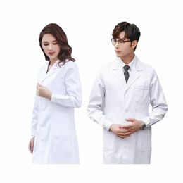 laboratory Chemistry Nurse Clothes White Coat Female Lg-sleeved Doctor's Uniform Male Short-sleeved Outfits K8Wj#