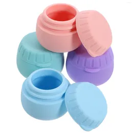 Storage Bottles 4 Pcs Packing Box Silicone Travel Jars Lip Containers With Lids Mini Small Silica Gel Sample Creami