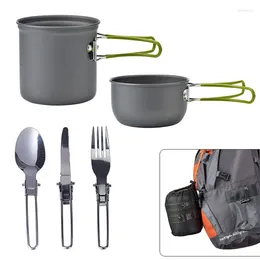 Cookware Sets Outdoor Ultralight Camping Utensils Tableware Set Hiking Picnic Backpacking Pot Pan 1-2persons