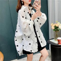 Women's Jackets 2024 Women Summer Sun Protection Clothing Thin Female Breathable Casual Hooded Ladies Polka Dot Loose Coats S46