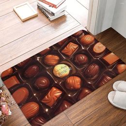 Carpets Happy Birthday Chocolate Box Non-slip Doormat Carpet Bath Bedroom Mat Outdoor Home Decor