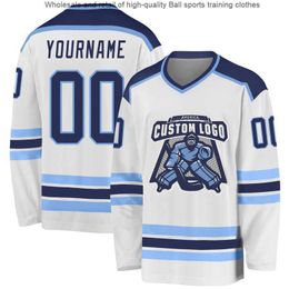 American Professional Ice Hockey Uniform for Men and Womens Matches Team V-neck Printable Long Sleeved Loose Fitting