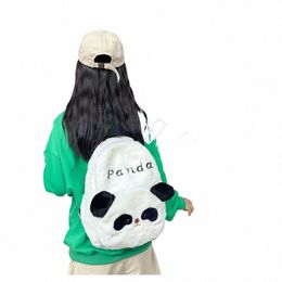 women carto panda plush backpack girl student cute fur shoulder bag Z0tl#