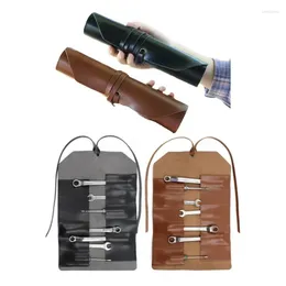 Storage Bags Durable PU Leather Multi-purpose Toolkit Hydropower Car Repair Tool Shutter Bag Portable Outdoor Tableware