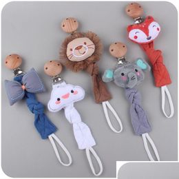 Pacifier Holders Clips# Holders Clips Baby Products Beech Clip Lion Animal Cotton Linen Ribbon Rope Unique Elegant Design Chain 2304 Dhq8N