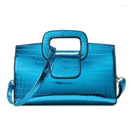 Evening Bags Luxury Handbag Women Designer Patent Leather Girls Fashion Crocodile Pattern Shoulder Bag Black High Quality Handbags