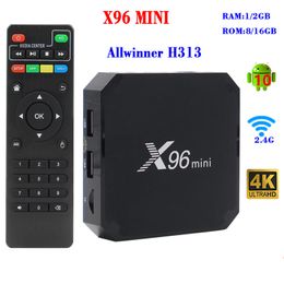 Smart TV Box X96 Mini Android 10 AllWinner H313 Quad Core com WiFi 2,4 GHz 1g+8g/2+16g Media Player UE UK UK Au Plug