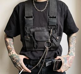 New Tactical Vest Men Fashion Black Punk Retro Motorcycle Vests Mens Hip Hop Pockets Waistcoats Jaqueta Motoqueiro YT501624097012