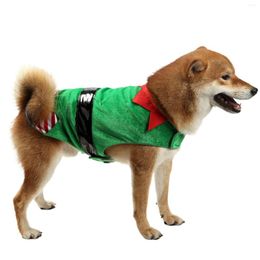 Dog Apparel Pet Christmas Outfit Elf Costume Stripe Vest Cosplay Clothes For Cat Party Decoration Supplies Small And Big Sized Dogs