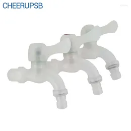 Bathroom Sink Faucets Wall Mount Wash Machine Single Handle Hole ABS Tap Cold Washroom Faucet Cream Colour Plastic Taps