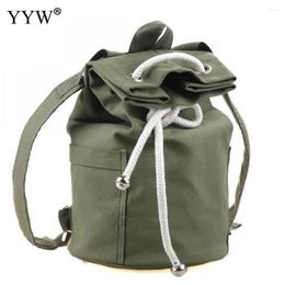 Backpack Canvas Drawstring 2024 Casual Soft Ladies Hand Bags Green Black Small Travel Women Men Shopping Rucksack
