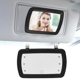 Car LED makeup mirror car sun visor HD interior mirror car finger touch switch universal mirror