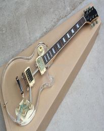 Transparent Acrylic Body Electric Guitar with Golden BridgePickupsRosewood Fingerboardcan be Customised as request4500726