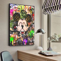 Webcams Graffiti Pop Art Mouse Canvas Painting Print Wall Art Home Decor Room Decoration Picture for Kids Room Frameless