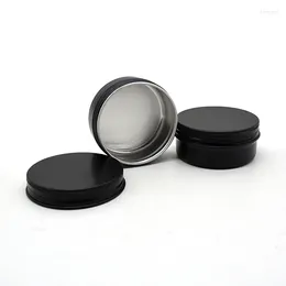 Storage Bottles 100pcs 50g Empty Travel Skin Care Cream Metal Jar 50ml Black Small Aluminium Can Pot Cosmetic Makeup Container