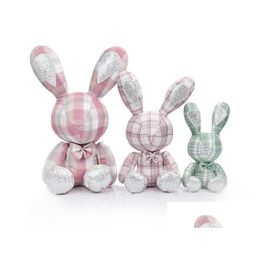 Movies & Tv Plush Toy Stuffed Animals Cartoon P Toys 2022 Cute New Doll Plaid Rabbit Wholesale Wedding Girlfriend Birthday Gift Drop D Dhcyi