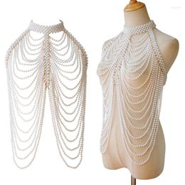Tamme di prua per perle fatte a mano Catena corporeo Nex Sexy Collar Vintage Collar Gioielli Eleganti spalla per perle del reggiseno