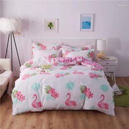 Bedding Sets Pink Cute Cartoon Western Comforter Flamingos Bed Lining Set Girl Boy Duvet Cover 150x200 Home Textile Kid FG63