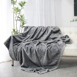 Blankets Winter Autumn Fluffy Throw Blanket Pure Grey Bedspread Cream Faux Fur Sofa Office Nap Comfortable Quilt