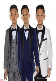 GRAY Boys Tuxedo Boys Dinner Suits Three Piece Boys Black Shawl Lapel Formal Suit Tuxedo for Kids Tuxedo4255106