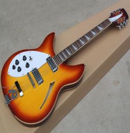 Left Handed 12 Strings Semihollow Electric Guitar with Rosewood FretboardR TailpieceCan be Customized As Request9582131