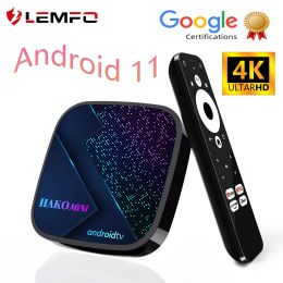 Caixa Lemfo Hakomini 4K Android 11 TV Box AmLogic S905Y4 2GB 4GB DDR4 Multistreamer HDR 10 Google Certificação Media Player TVBox