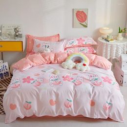 Bedding Sets Evich Pink Colour Bedclothes 3Pcs Duvet Cover And Pillowcase High Quality Girls Bedroom Set Multi Size Home Textile