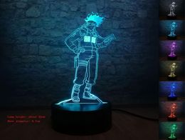 Japanese Naruto Anime Hatake Kakashi Uzumaki 3D Night Light Acrylic LED Lamp 7 Colours Change Bedside Toys For Children Xmas Gift5862839