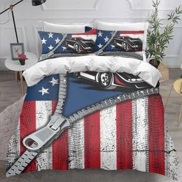 Bedding Sets Set Twin Bed Motorcycle Racing Pattern Duvet Cover Bedroom Accessories Pillow Case Comforter For Kids Boys Teens Quilt