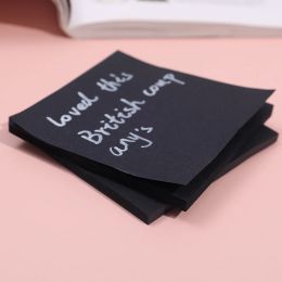 New Solid Black Sticky Notes Self-Stick Notes Pads Posted It for Office School Stationary 50 Sheets Simple Black Memo Pad