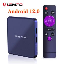 Caixa Lemfo V12 Smart TV Box Android 12 H96 Max Rk3318 Configure a caixa superior WiFi H96MAX Android 12.0 Suporte 4K Google Play