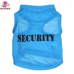 Dog Apparel Fashion Summer Lovely Blue "security" Pattern Terylene Puppy Clothes Vest For Dogs Pets Clothing