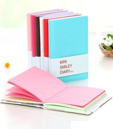 Leather paper Notepad Candy Colours writing Notebook Smiling Face Expression Notebooks Mini travel journal Diary Students gift4249427