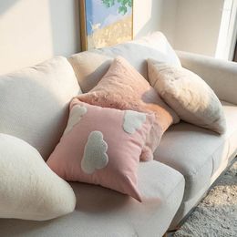 Pillow Plush Solid Colour Throw Cover Without Core Bedhead Nordic Window Living Room Square Sofa