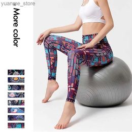 Yoga Outfits Cloud Hide Women Prints Sports Leggings Fitness Gym Yoga Pants High Waist Sexy Long Tights Running Trouser Workout Plus Size Y240410