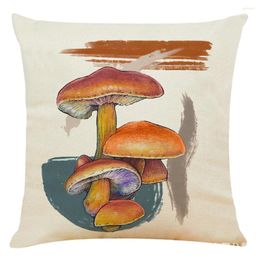 Pillow Simple Morandi Mushroom Printed Cotton Cover Linen Chair Sofa Bed Car Room Home Dec Wholesale MF337