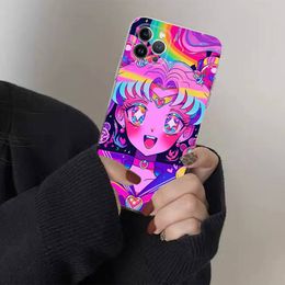 S-Sailor-M-Moon-Girl Phone Case for iPhone 8 7 6 6S Plus X SE 2020 XR XS 14 11 12 13 Mini Pro Max Mobile Case