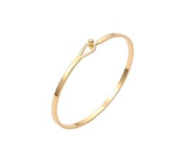 Charm Bracelets Dainty Gold Bar Bracelet For Women Simple Delicate Thin Cuff Bangle Hook 18k Plated Handmade Minimalist Jewellery am5014528