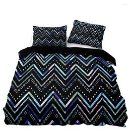 Bedding Sets Sweet Style Duvet Cover Soft Set Double Twin Size With Pillowcase For Pink Blue Jagged Shape Pattern Home Textiles