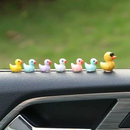 Multiple Colors Ducks Toy Car Ornaments Cool Duck Car Dashboard Decorations Duck Cake Toppers Animal Doll for Home Decoration