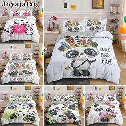 Bedding Sets Panda Set Cartoon Child Duvet Cover Boys Girls Animal Quilt Covers With Pillowcase Bedclothes Luxury Home Textile