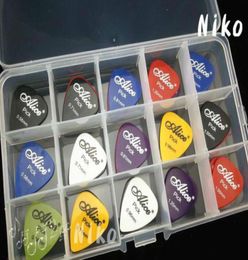 Lots of 200pcs Alice Acoustic Electric Guitar Picks Bass Plectrums1 Large Plastic Picks Box Case5979563