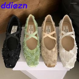 Casual Shoes 2024 Footwear Ballet Flats Women Dance Lolita Soft Fashion Shallow Ladies With Female Slides