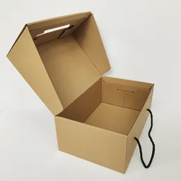 Gift Wrap 5Pcs/lot 3-layer Corrugated Brown Shoe Box Package Carton Business Mailing Cardboard For Express Packaging